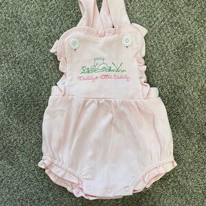 Pink Baby Romper with Embroidery